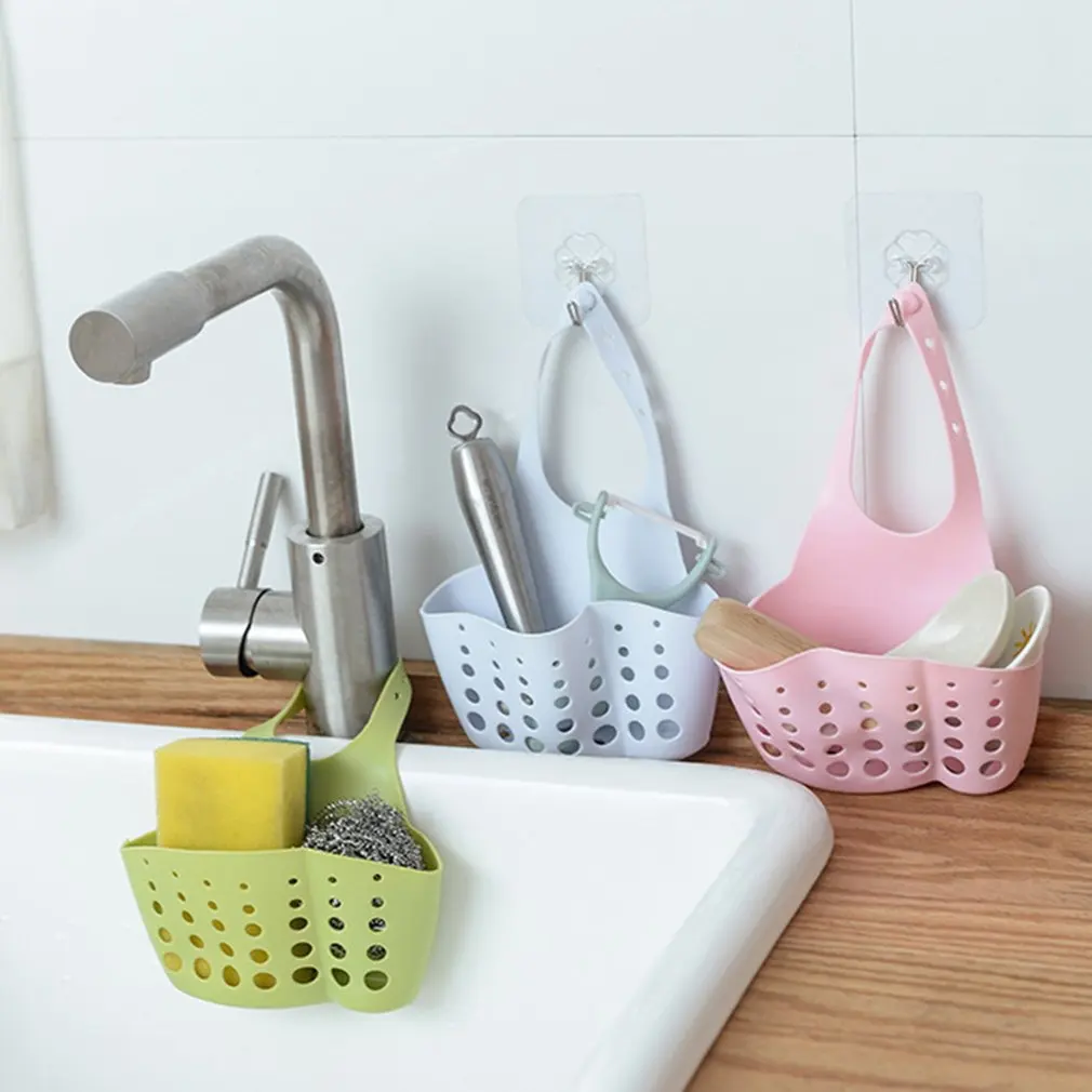 

Kitchen Utensils Sink Double Drain Bag Storage Rack Sponge Pool Storage Supplies Hanging Basket Drain Rack