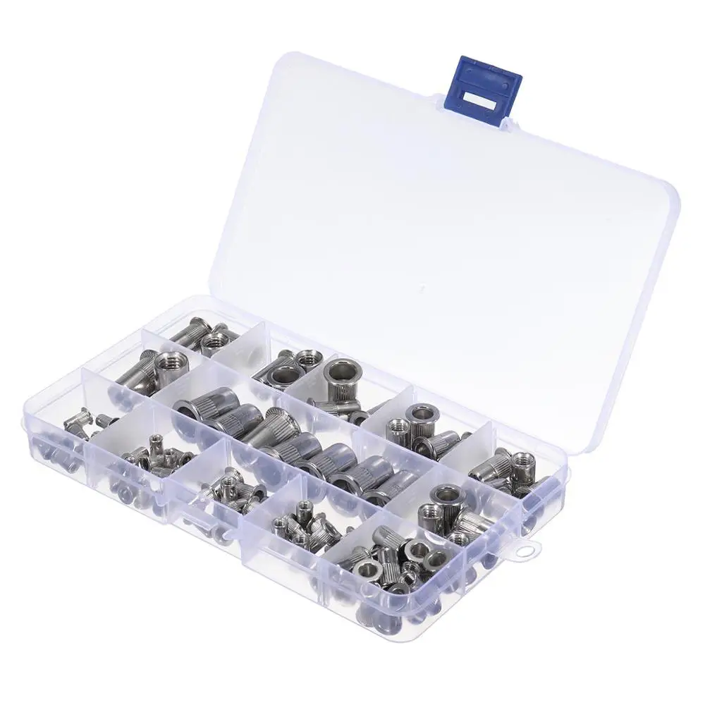 ALLSOME 93 шт. заклепки из нержавеющей стали гайка вставка набор м3 М4 М5 М6 М8 М10