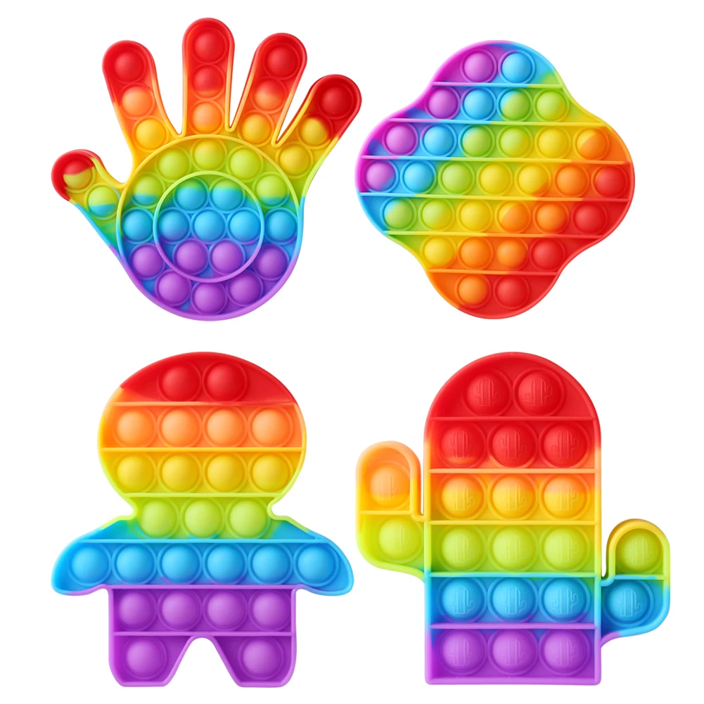 

Силиконовая Радужная пузырьковая сенсорная Игрушка антистресс расслабляющие игрушки-антистресс снятие стресса интерактивная игра для вз...