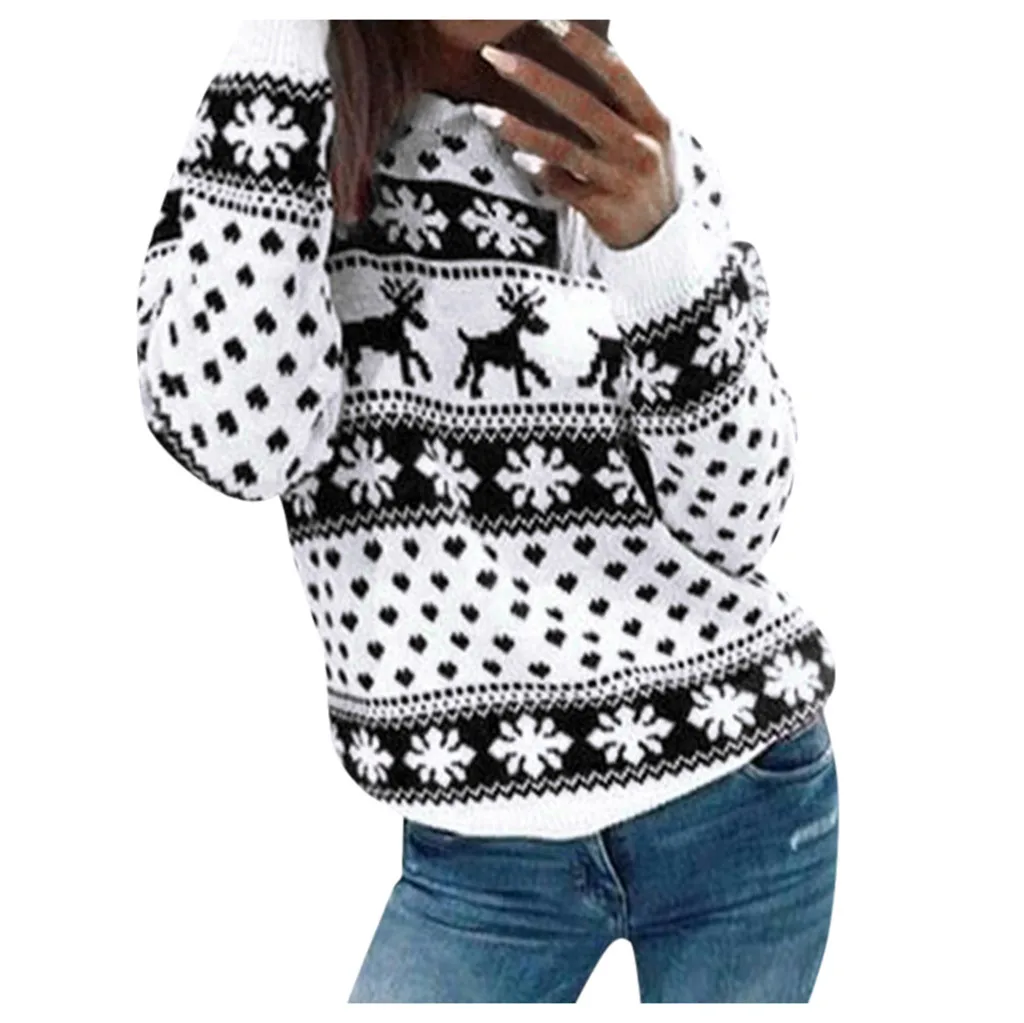 Свитер унисекс женский/мужской рождественский джемпер с изображением снежинок и