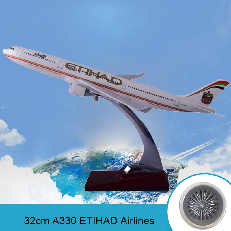 

32cm Resin Aircraft Model A330 ETIHAD Airlines Airplane Model ETIHAD Airways Airbus International Static Model Travel Collection