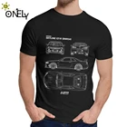 Повседневная мужская футболка JDM с принтом автомобиля Skyline GTR R34 Z-Tune Homme, Мужская мягкая рубашка из чистого хлопка с круглым вырезом