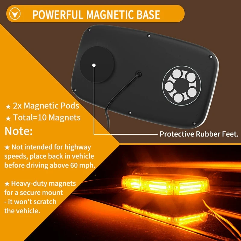 COB LED Amber Roof Top Emergency Hazard Warning Strobe Lights Bar | Автомобили и мотоциклы