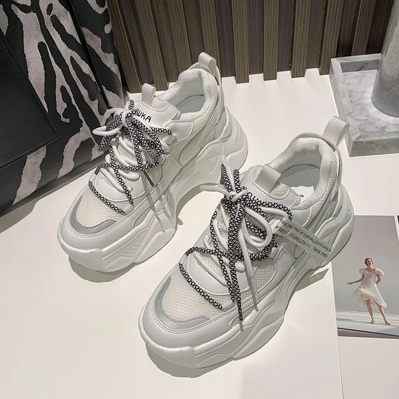 

Женские кроссовки на массивной подошве, повседневная обувь для папы, весна-осень, 2021