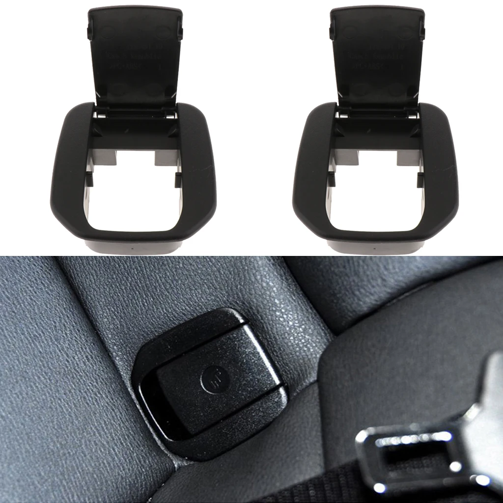 2pcs Rear Seat Safety Belt Cover Isofix ABS Plastic Child Rear Seat Mount Cover for BMW E90 E91 E81 E87 F20 - Black