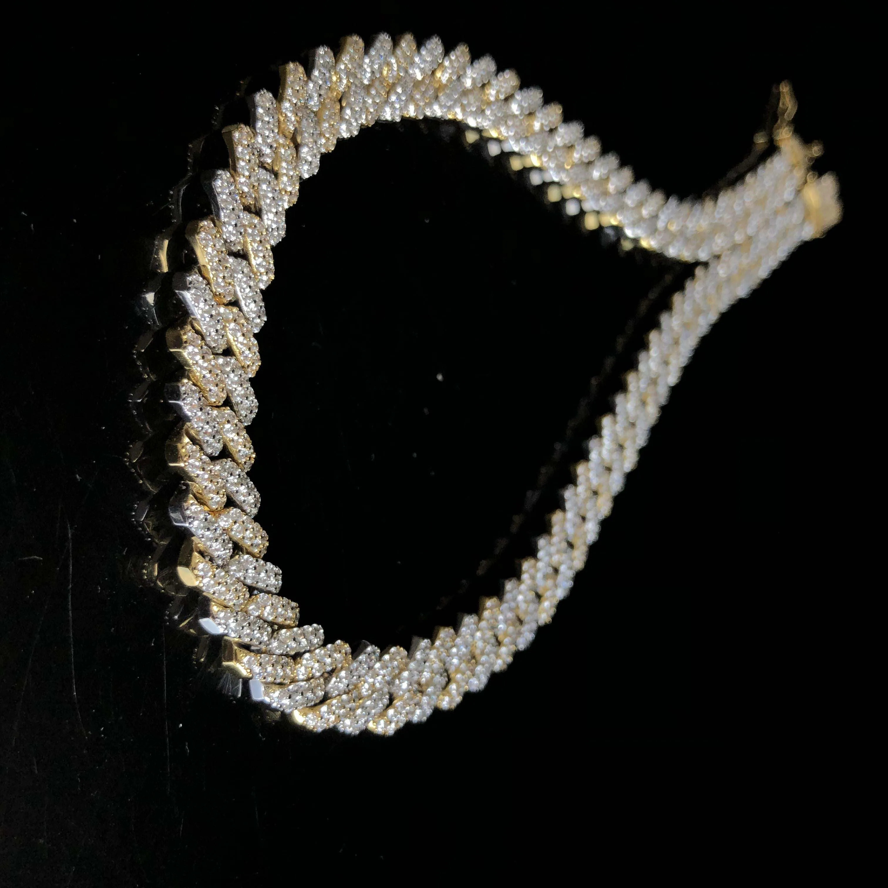 12 мм двухцветная зубчатая кубинская звеньевая цепь для подарка | Украшения и