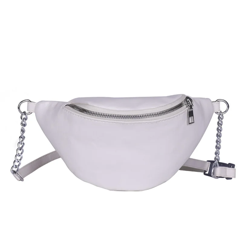 Модная забавная поясная сумка на цепочке женская сумочка из искусственной кожи