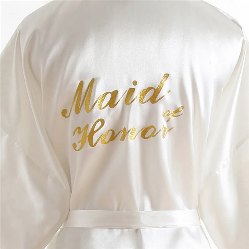

Wedding Bride Bridesmaid Robe Dressing Gown Sexy Women Bathrobe Nightgown Short Sleepwear Casual Letter Kimono