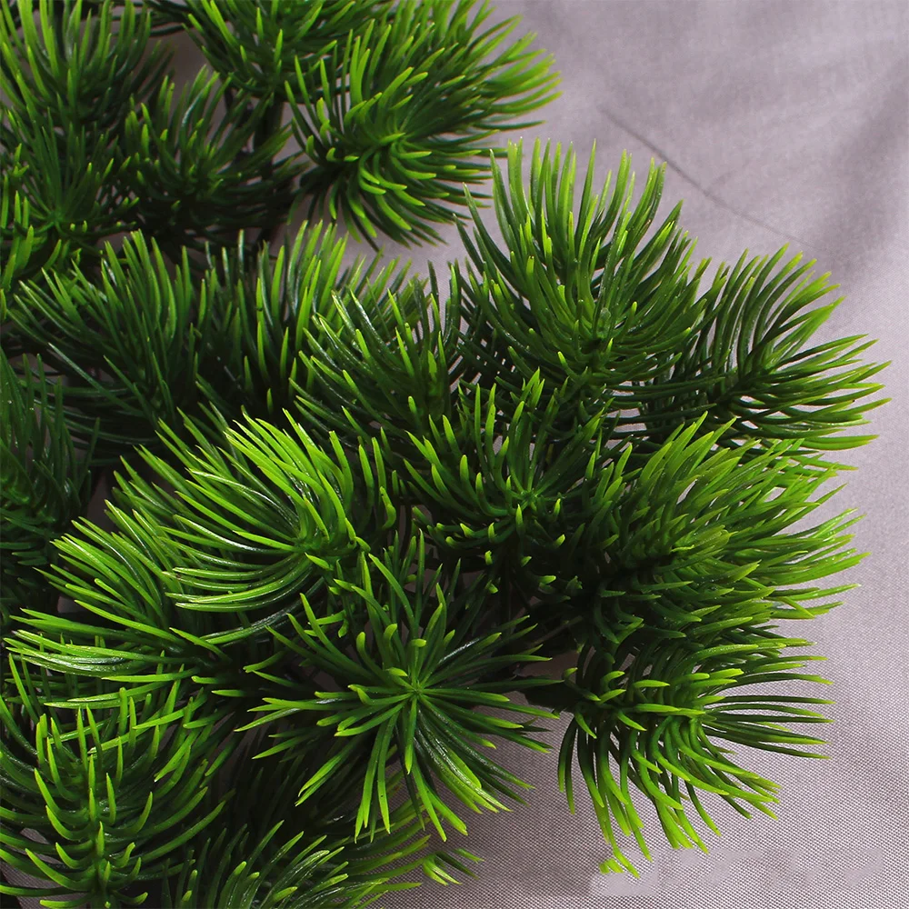 Искусственные зеленые сосновые иглы поддельные растения ветви Cypress осень зелень