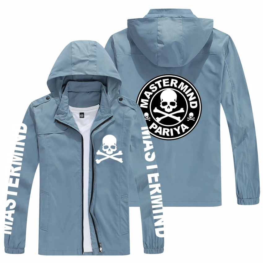 

2021 fashion skull logo elements men's summer Hooded Jacket thin windbreaker waterproof hat detachable beach casual jacket