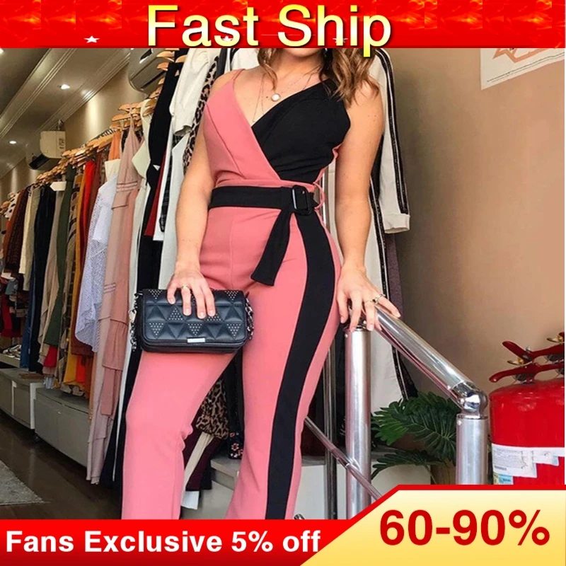 Сексуальный женский комбинезон элегантный офисный с v-образным вырезом Модные