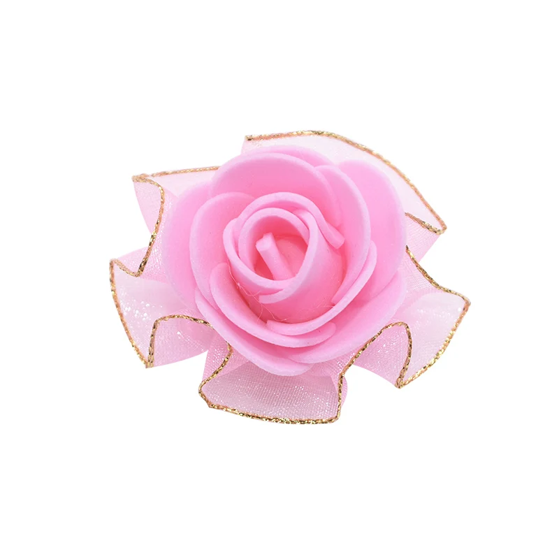 pink 20 шт. мини 3 см пенопластовая Шелковая Роза искусственная букет цветов белая бежевая Роза свадебное украшение цветок Скрапбукинг искусственный цветок Роза - Цвет: pink