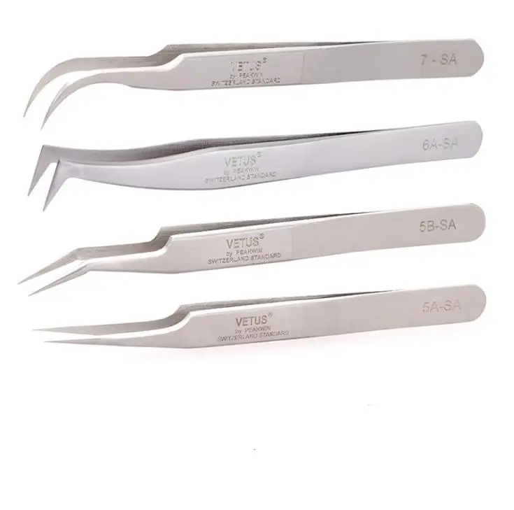 

100 шт., антистатические щипцы для наращивания ресниц, из нержавеющей стали