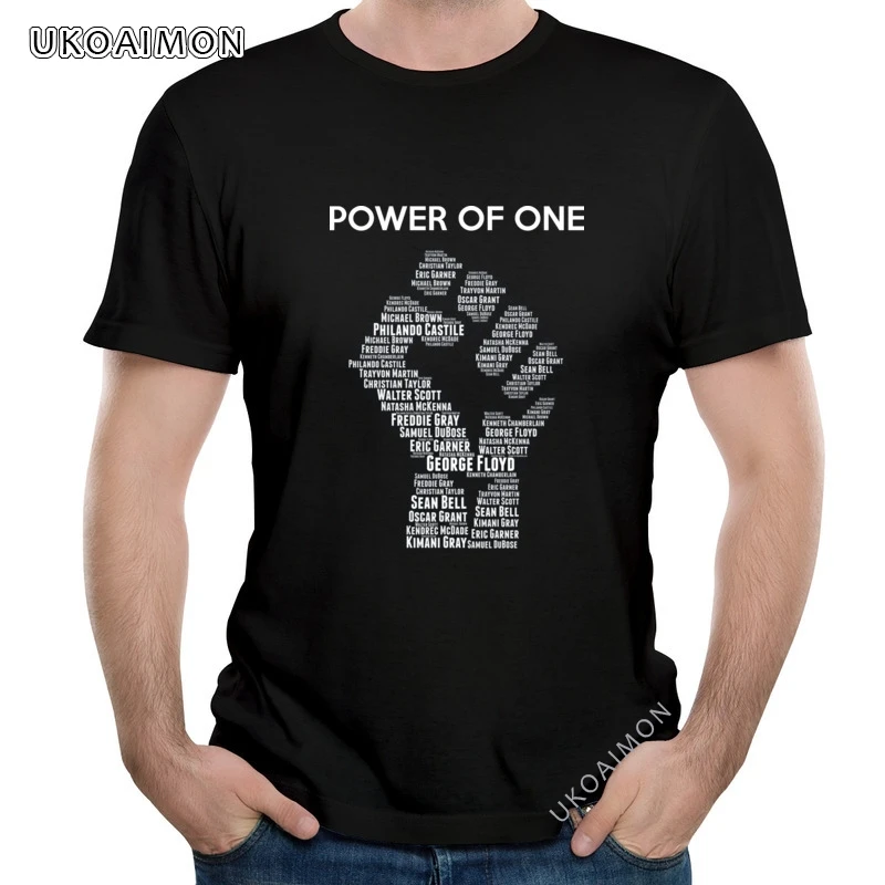 

New Arrival Power Of One Left Fist Up Europe O Neck Tees Youth New Design T Shirts Short Sleeve Crazy T-Shirt Boyfriend Gift