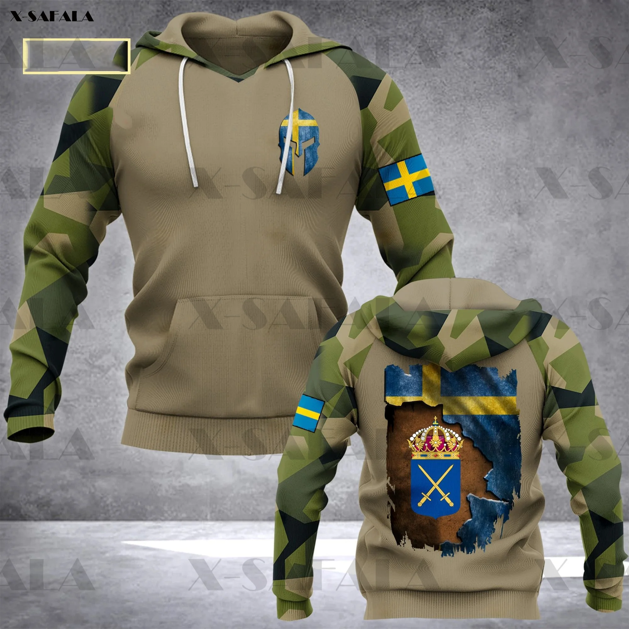

Veteran CAMO SWEDISH ARMY COAT OF ARMS 3D Printed Zipper Hoodie Man Female Pullover Sweatshirt Hooded Jacket Jersey Tracksuits