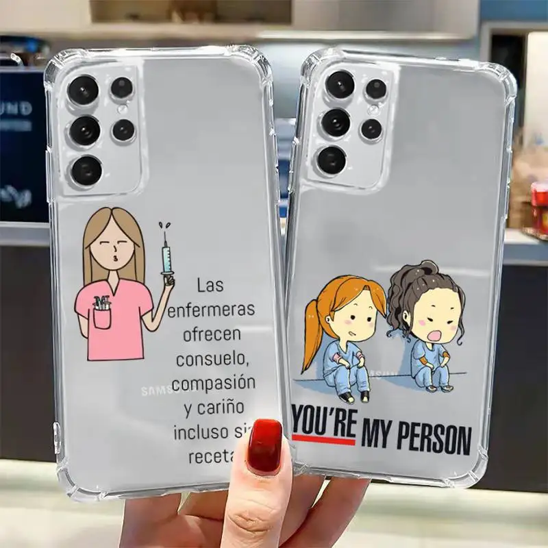 

Greys Anatomy You are my person Phone Case Transparent for Samsung A 10 21S 31 50 51 52 12 71 S note 10 20 21 fe plus ultra