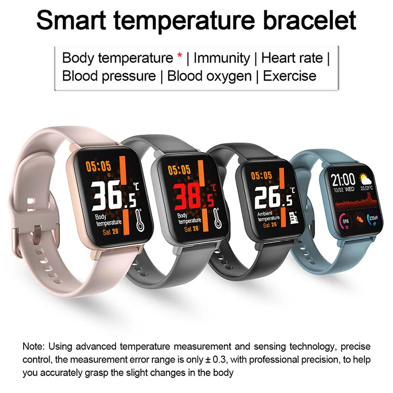 

Body Temperature F25 Heart Rate Smartwatch Women Men Sleep Weather Tracker Sport Smart Watch 2020
