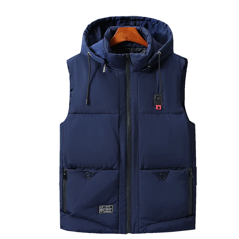 

Vest Men Plus Size 6XL 7XL 9XL Casual Winter Sleeveless Jacket Male Hooded Thick Warm Parka Jacket Waistcoat Men cotton vest