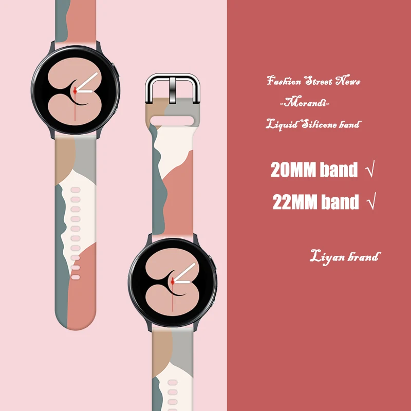 

20/22mm correa For Samsung Galaxy watch 4 Classic/Active 2/46mm/42mm Gear S3 silicone bracelet Huawei GT/2/2e/3/Pro strap
