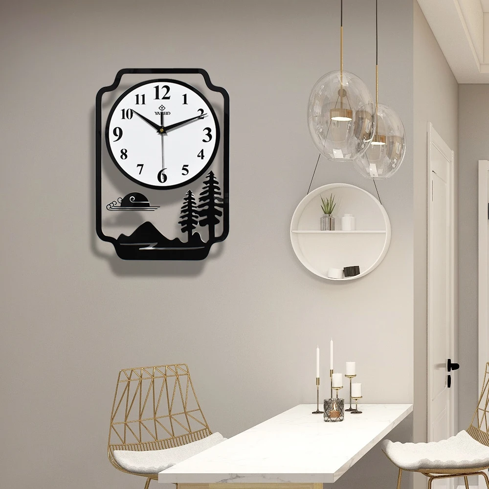Современные акриловые настенные часы 3D тихие кварцевые украшения для кухни