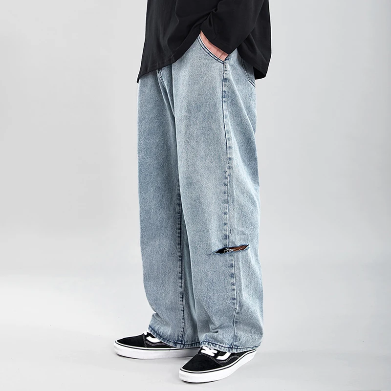 Ripped Jeans Men Streetwear Easy Chic 
