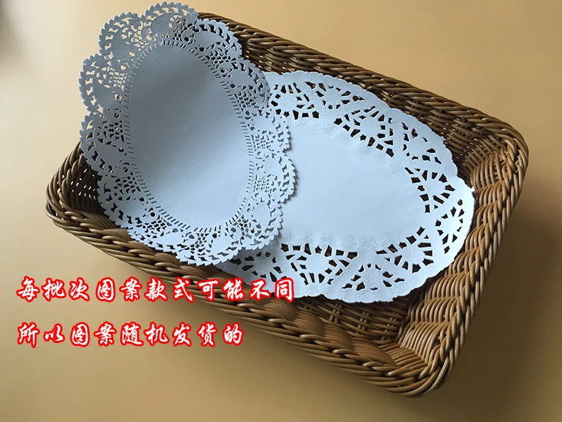 Round oval rectangular lace lace bottom pizza paper pad hollow out oil absorption of about 180 copies