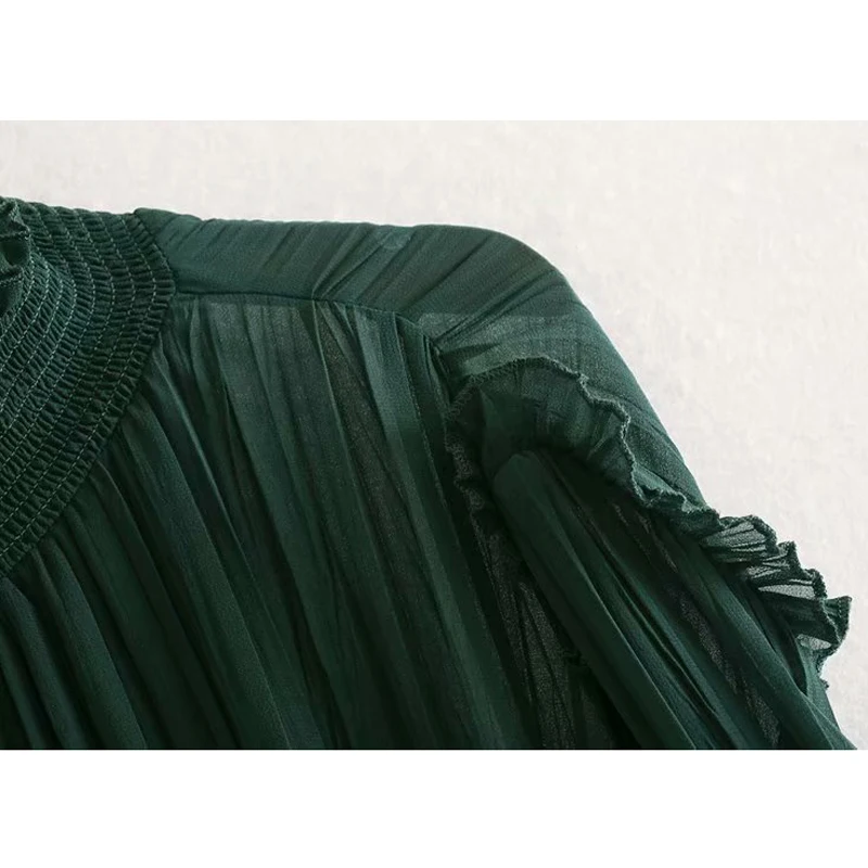 AGong женские платья с воротником-стойкой модное однотонное тонкое Каскадное