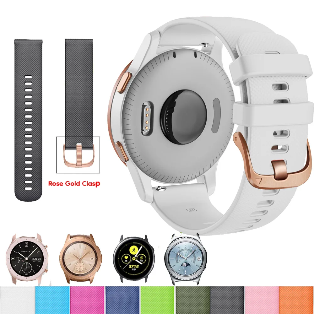 

20mm Watch strap for Samsung Galaxy Watch Active 2 40/44mm Sport silicone Smart Wristbands for Samsung Gear S2 Classic 732 strap