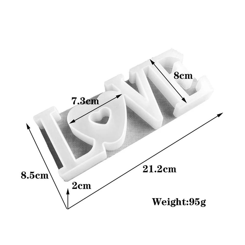 DIY знак любви кристалл эпоксидная форма искусственная подвеска буквы высокая
