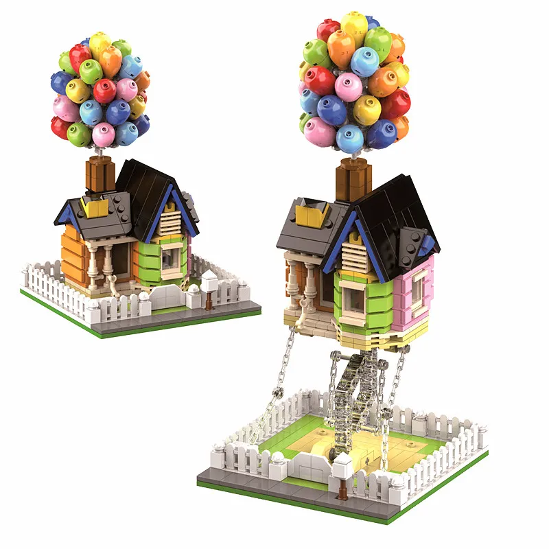 

Up Flying Bullon House, 555 шт., строительные блоки MOC, Классические городские блоки, Антигравитационные скульптуры, модель, детские игрушки, подарок