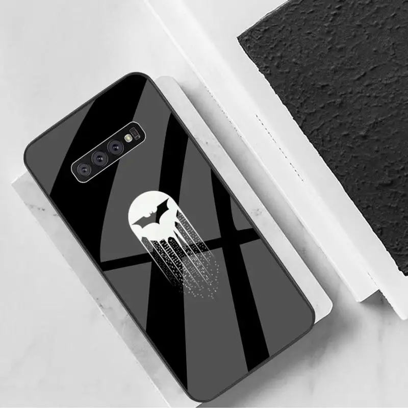 

Bat Pattern Phone Case Tempered Glass For Samsung S6 7 8 9 10 20 Plus Ultra Note8 9 10 10pro