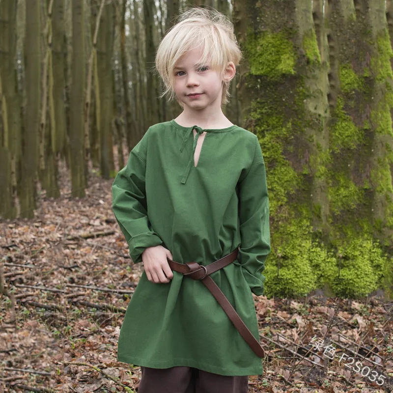 Средневековый Детский костюм рыцаря воина хлопковая Туника Норман викингов