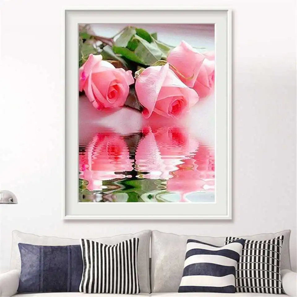 AZQSD Diamond Painting Embroidery Flower Handmade Needlework Home Decor Mosaic Floral Cross Stitch 5D DIY Gift Wall Art | Дом и сад