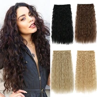 azir long clips in hair extension synthetic natural hair water wave blonde black brown red 22 for women hairpieces