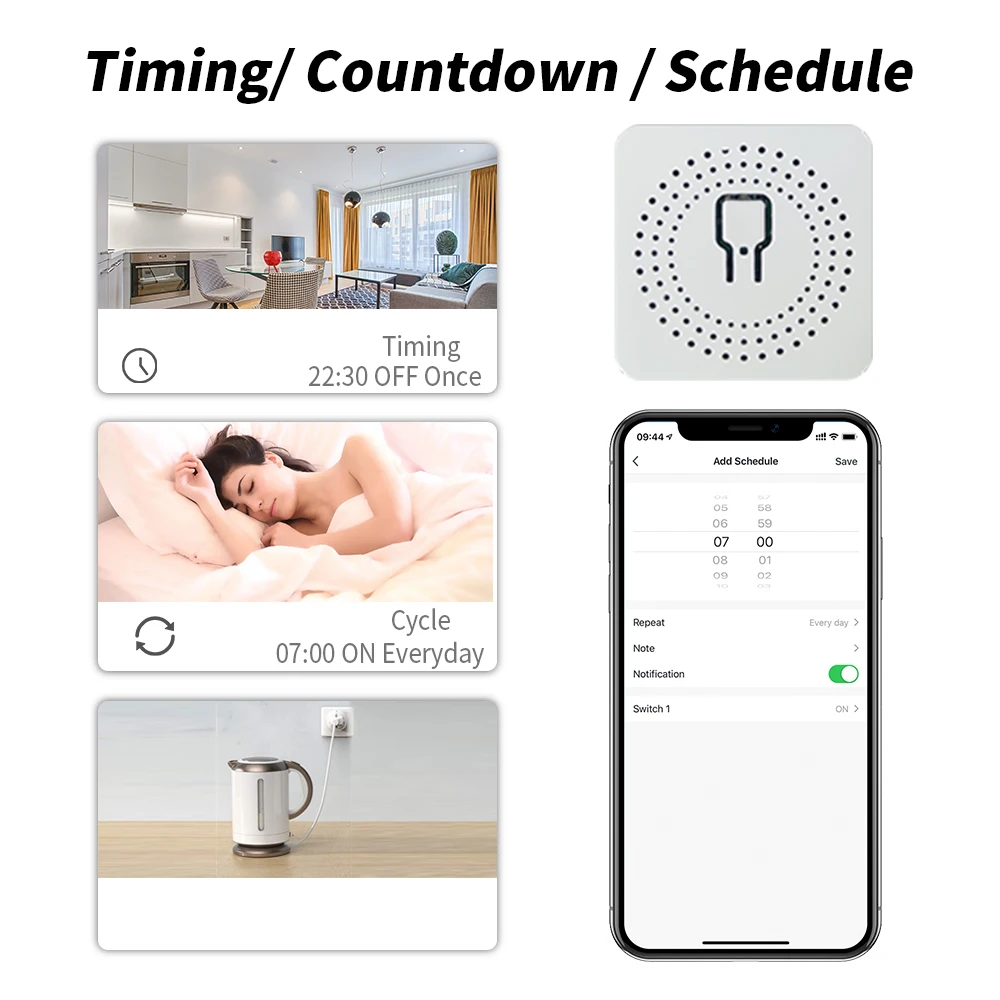WGHINE Homekit MINI WiFi Smart Switch Module Home Modified controller Power Timer Compatible With Alexa Google | Обустройство дома