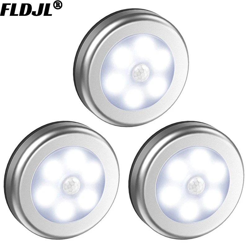 

PIR Motion Round Sensor Cabinet Light Auto Smart Night Lamp LED Lights For Home Bedroom Closet Kitchen Wardrobe Light Lighting