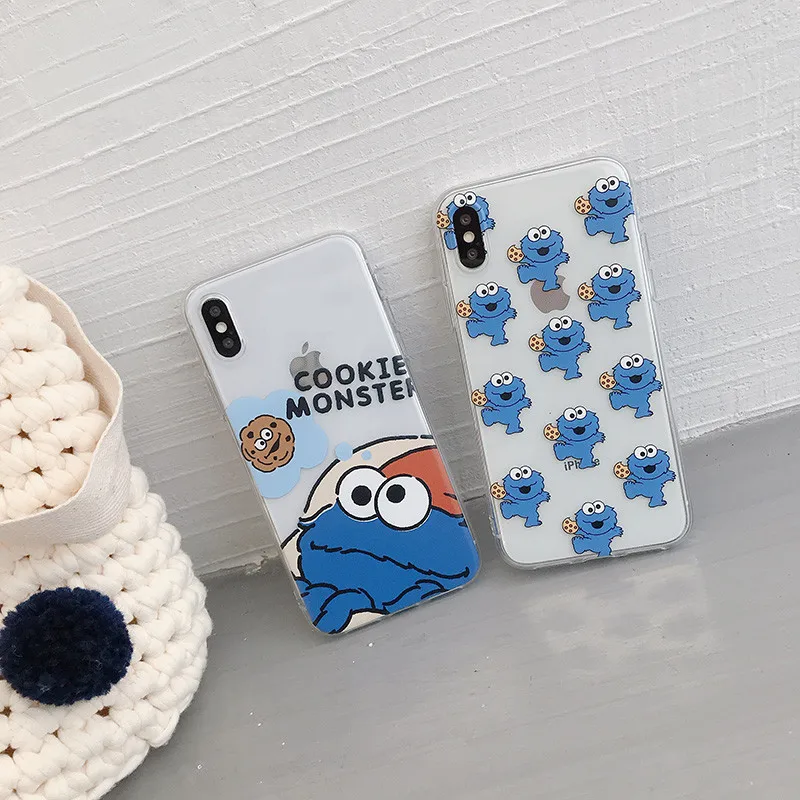 Милый мультяшный чехол Elmo с изображением печенья Улица Сезам для iPhone 11 Pro Max 7 Puls 6 6S