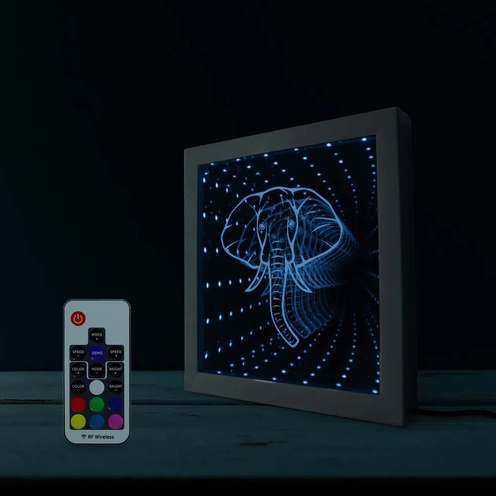 Милый слон африканский дикий животный животное зеркало знака бесконечности