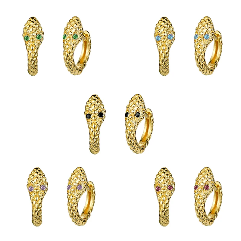 

Multicolor Zircon 925 Sterling Silver Hoop Earrings Women Gold Color Earrings Fashion Jewelry New Arrival Retail Wholesale