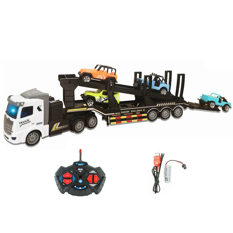 RC Truck Trailer Multi-Function Vehicle+Remote Control Bulldozer Platform Trailer Auto Tail Board Electronic Truck Hobby Toys