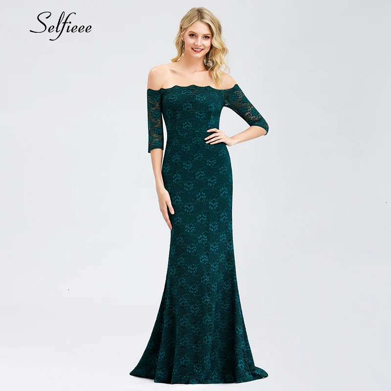 Элегантное Кружевное Платье макси с коротким рукавом и открытыми плечами со