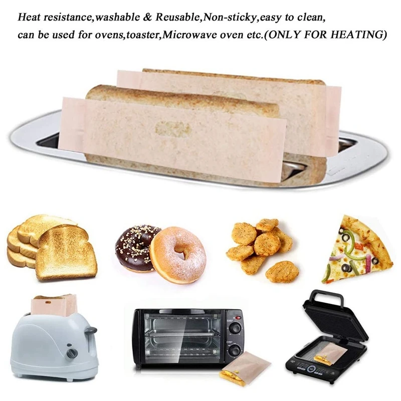 10 шт. многоразовые мешки для тостера антипригарные сэндвичей и моющиеся