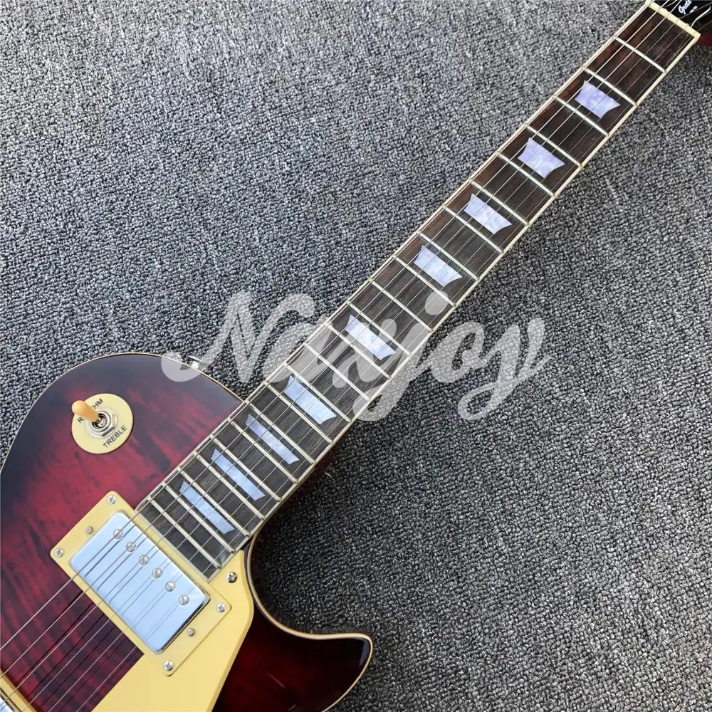 

Professional Electric Guitar Grote Wine Red Flame Maple Solid Body Guitarra