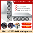 BTC-S37D37T37 чехол для майнинга с 4 вентиляторами, 8 GPU, графическая карта, шасси, комбинированный Биткоин, эфириум, Крипто-Майнер для майнинга