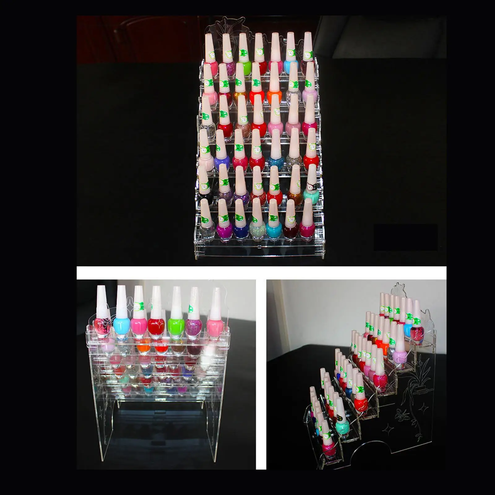 

Прозрачная акриловая подставка для лака для ногтей, губной помады, настольная подставка для эфирных масел, футляр для хранения солнцезащит...