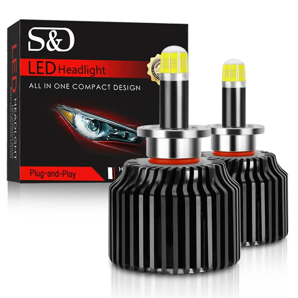 360-degree Lighting H3 LED Bulb Car Headlights Auto Headlamp White yellow For Audi A4 B6 B8 B7 A3 8P A5 A6 C5 C6 A7 A8 Q3 Q5