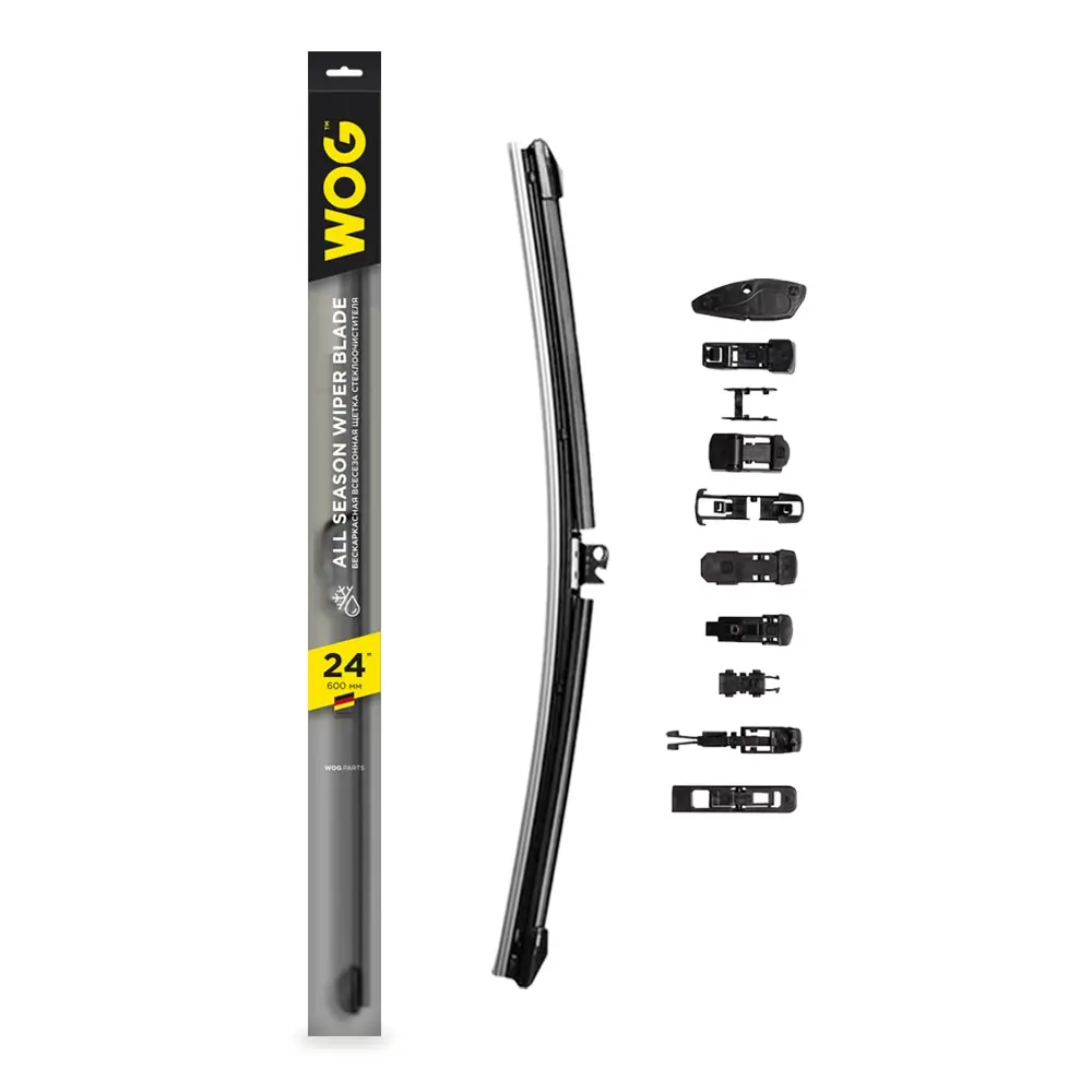 &quotЩетка стеклоочистителя всесезонная бескаркасная бесшумная 24’’ с комплектом