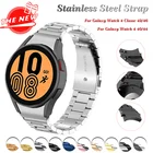 Ремешок из нержавеющей стали для Samsung Galaxy Watch 4 44 мм 40 мм, металлический браслет с изогнутым концом для Galaxy Watch 4 Classic 46 мм 42 мм, 20 мм
