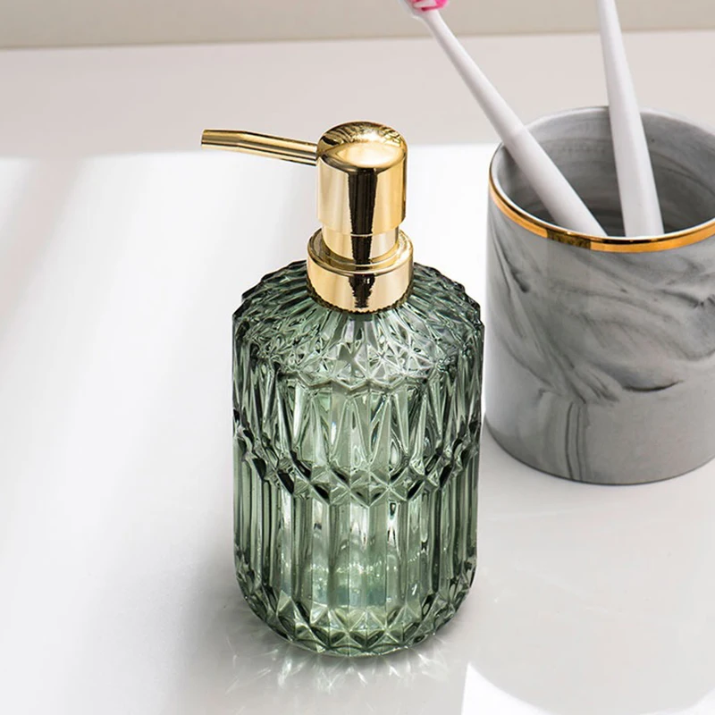 400 мл дозатор мыла шикарная стеклянная Пустая бутылка с запасными веществами для