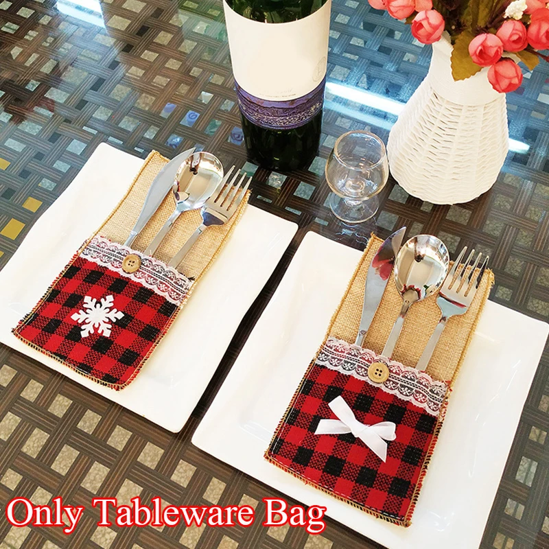 

Christmas Pocket Fork Knife Set Cutlery Holder Bag Tree Cutlery Bag Unique Exquisite Cutlery Holder Organizer Tableware Table